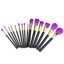15pcs Purple Makeup Brushes Set Professional Foundation Blending Cosmetics