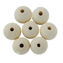 100x 20mm Natural Unpainted Round Wooden Spacer Bead Ball Jewelry Findings
