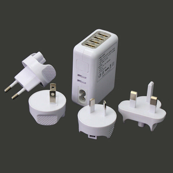 Portable AC 100-240V 4 USB Ports Wall AC Charger Adapter US/EU/AU/UK Plug  HDL