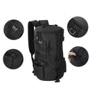 Large Fishing Tackle Backpack Cylindrical Fishing Gear Storage Bags (Black)