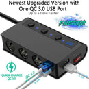 Fast Charge 3.0 Car Cigarette Lighter Splitter 12V/24V 180W w/ Replace Fuse