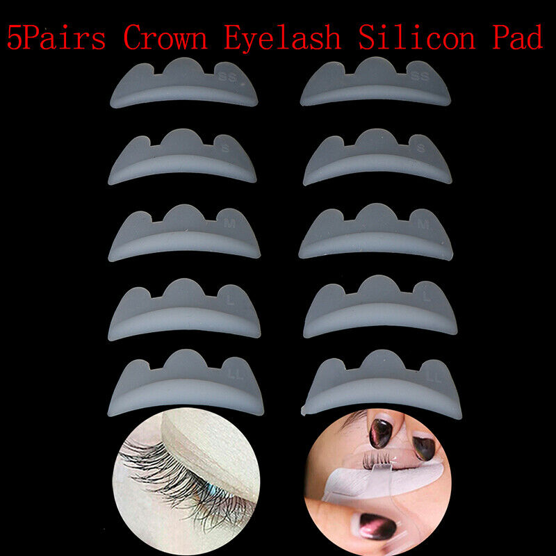 5Pairs Crown Eyelash Silicon Pad Perming Lash Silicon Patches Permanent Wave  3C