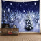 Christmas Tree Snowy Sky Wall Art Hanging Tapestry Dorm Bedspread Decor E