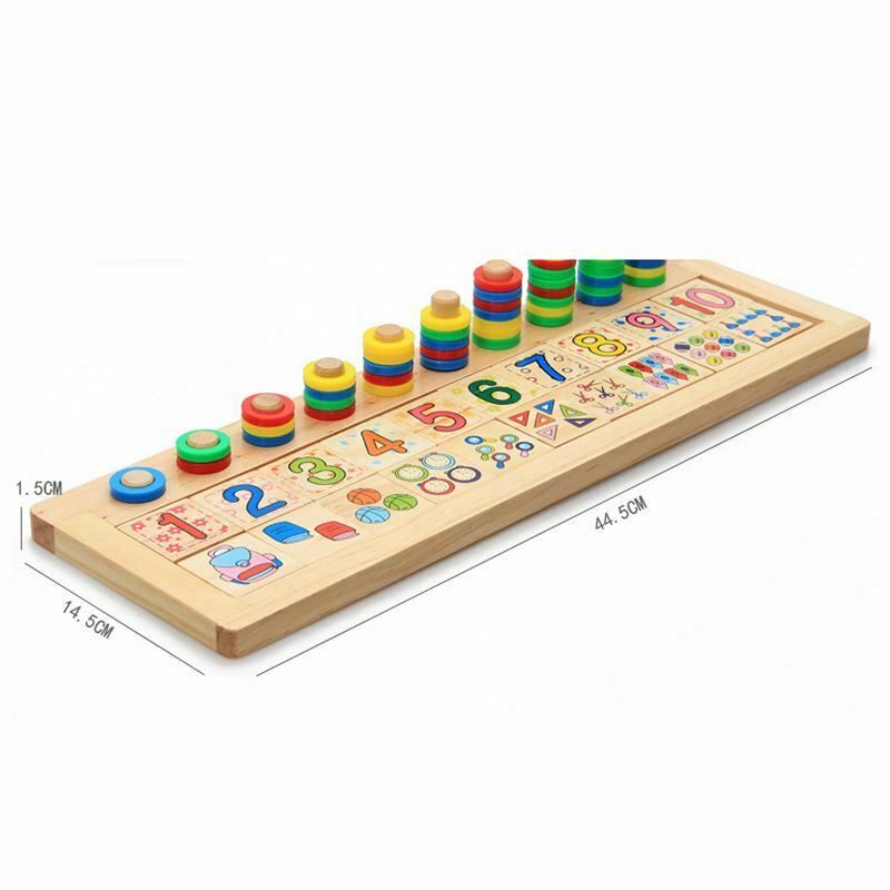 Children Wooden Montessori Materials Learning To Count Numbers Matching Ear S9Y6