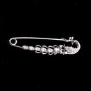 Clear Crystal Safety Pin Brooches Suit Sweater Scarves Scarf Pins Charm Jewelry