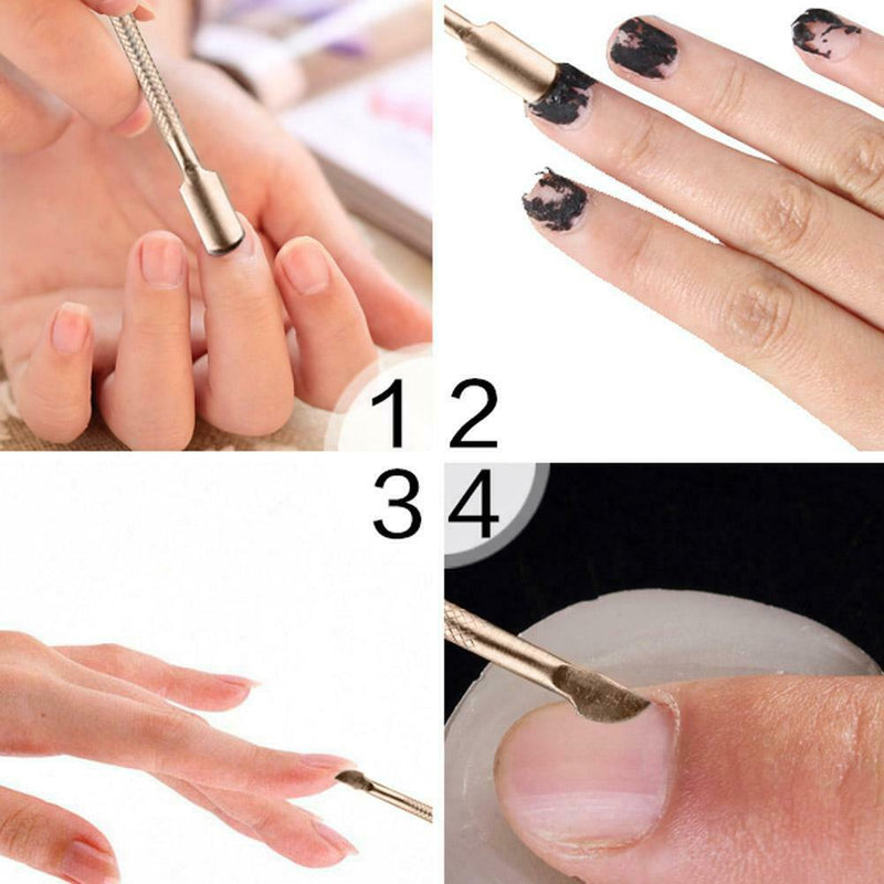 Stainless Steel Cuticle Pusher Dead Skin Remover UV Gel Nail Art Care Tool A