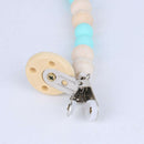 Baby Pacifier Clip Chain Wooden Beads Dummy Clip Safe Teething Chain Baby T