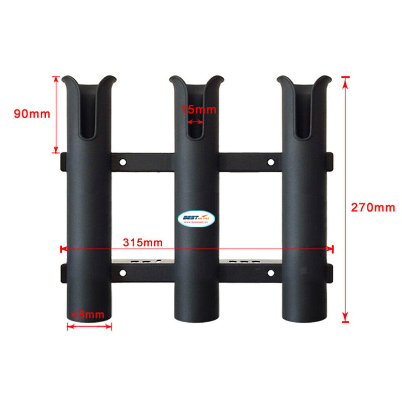 3 Rod Holder Rack Stand Marine Boat Fishing 3 Pole Holder Tube Bracket Seat 2pcs