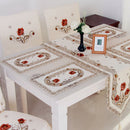 Retro Table Runner Embroidered Flower Mat Decorative Cover 40x176cm Dark Red
