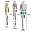 3PCS Socket Adapter Impact Set Hex Shank to 1/4 3/8 1/2 inch Colorful Exten B1G6