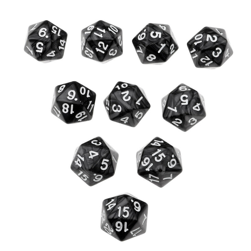 10Pcs Acrylic 20-Sided Role Playing Dices Toys TRPG Board Game for MTG DND