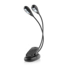 2 Dual Flexible Arms 4 LED Clip-on Light Lamp for Piano Music Stand Book