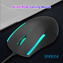 SPK314 Wired RGB Gaming Mouse 3 Buttons Optical Mice for Windows 10 8 7 PC
