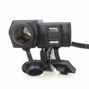 1X Waterproof Motorcycle 12VGPS Cigarette Lighter Dual USB Power Socket Charger