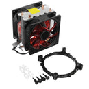 Led Dual Fan 2Heat Pipe Quiet Cpu Cooler Heatsink For Intel