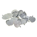 20x 25.4mm Heart Pendant Blank Cabochon Base Setting Tray DIY Jewelry Making