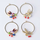 4pcs Cherry Bird Charms Pendant DIY Jewelry Findings Gifts hair Accessory