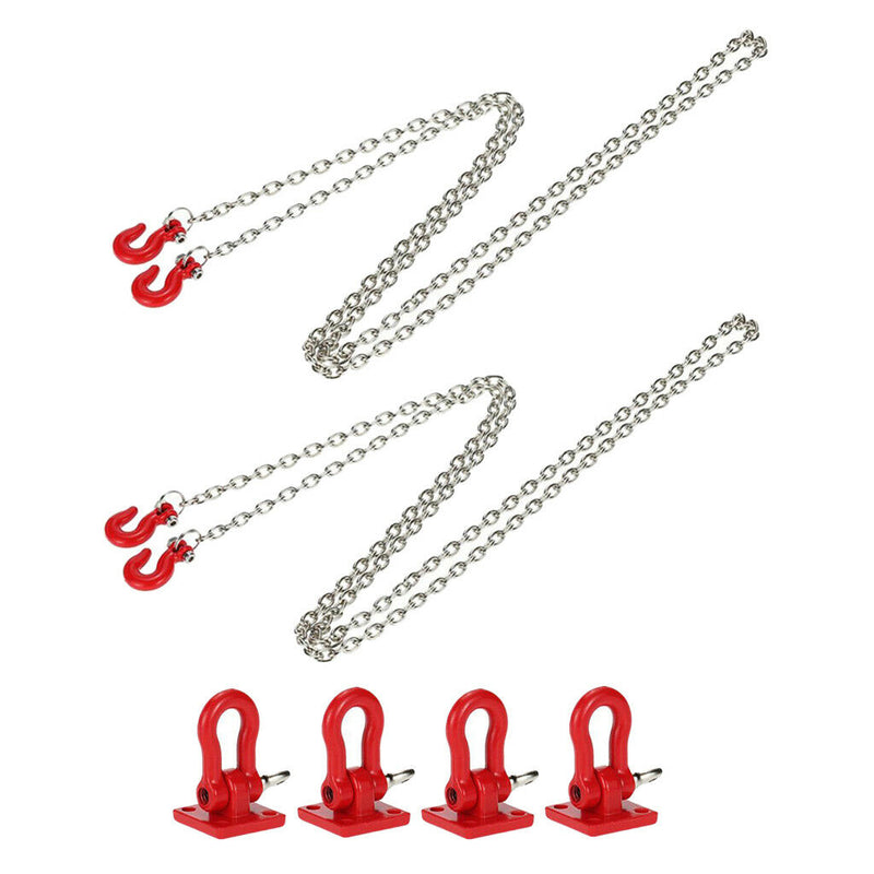 6X 1/10 RC Rock Crawler Truck Tow Hook+Tow Chain for Axial SCX10 RC4WD D90