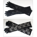 finger long black lace dance party bridal gloves Q8L9
