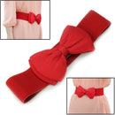 Red Lady Elegant Bowknot Elastic Bow Wide Stretch Buckle Waistband Wais Be AZM