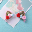 2pcs Cute Hairpin Girls Flower Sequin Hair Clip Kids Party Hair Accessories