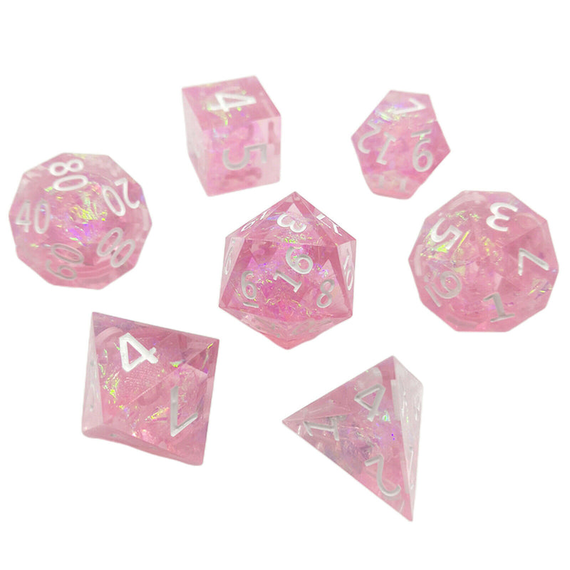 7PCS/Set DND MTG RPG Polyhedral Game Dices D4 D6 D8 D10 D12 D20 Pink