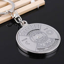 Calendar Key Chains Ring Metal Round Car Bag Pendant Keyring Holder Jewelry