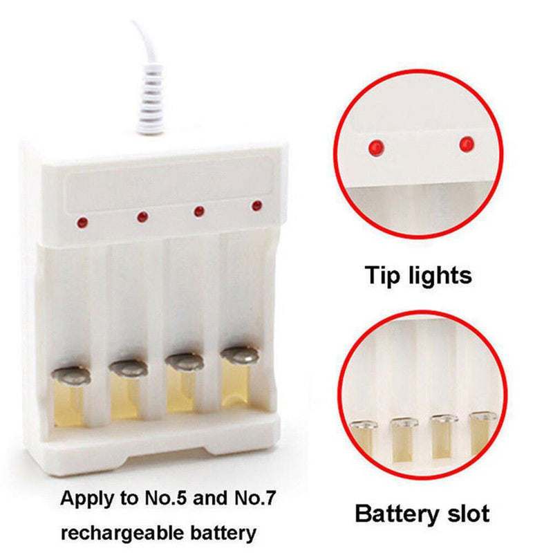 1.2V Universal 4 Slot AA/AAA Rechargeable Battery Charger Adapter USB Plug.kz
