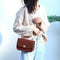 Crocodile Leather Messenger Bag Women Retro Purse Shoulder Handbag (Brown)