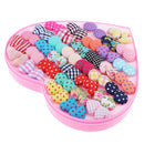 36 Pairs Of Mini Ear Studs Allergy Free Round Love Heart Earrings For