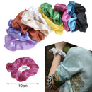 10Pcs Hair Scrunchies Pack Satin Bands Elastic Ponytail Holder Tie F. Women Girl