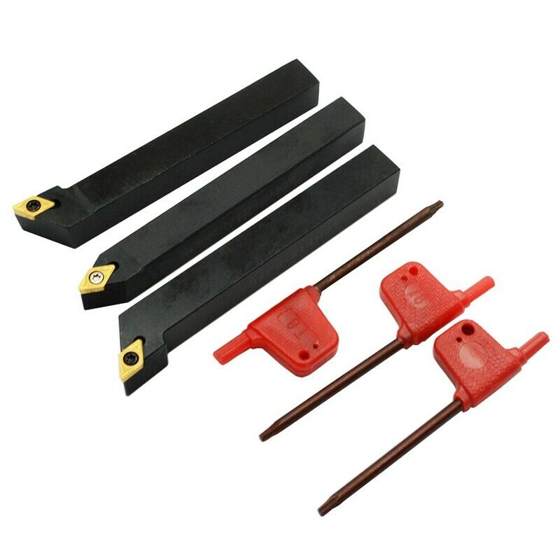 3Pcs 1/2 inch CNC Lathe Carbide Turning Tools Indexable Holder Set SDNCN121 G2Z7