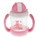 Infant Drinking Bottle Sippy Cups Baby Straw Cup Mug 240ML Cartoon Pink