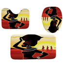 4Pcs Home Bathroom Decor Set Bathroom African Girl Pattern Toilet Seat Cove