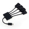 Black 4 Port Micro USB Power Charging OTG HUB Cable For Smartphone Table Tide