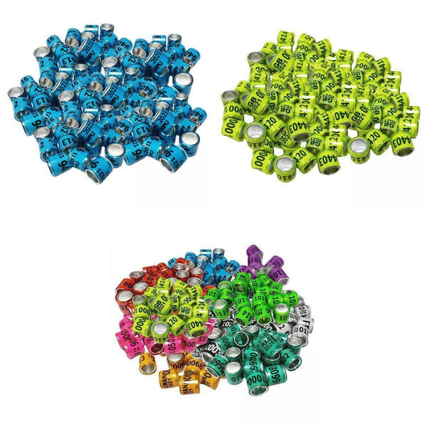 100Pcs 2021 Aluminium Racing Pigeon Leg Rings Bands 8mm for Birds Parrot Quail