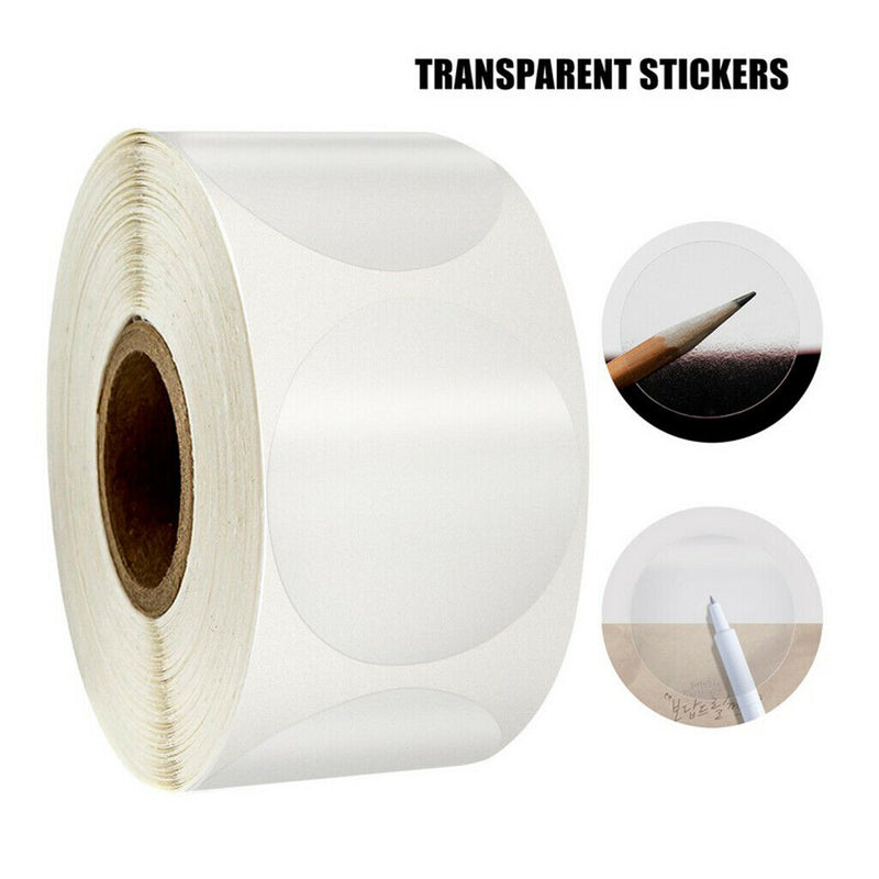 1 Roll of 500pcs Round Blank Kraft Stickers Self Adhesive Labels DIY Craft