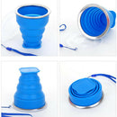 2pcs Foldable Soft Silicone Camping Coffee Mug 300ml Leak-proof Water Cups