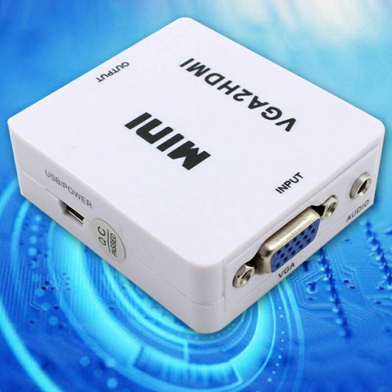 1080P Full HD HDTV Audio VGA To HDMI Video Converter Adapter Box For Not ZEI