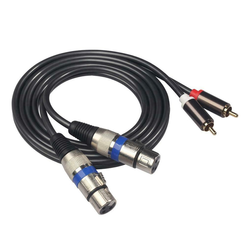 1.5m 4.9ft Copper Dual XLR Female to Dual RCA Male Audio Signal Patch Cable SN9F