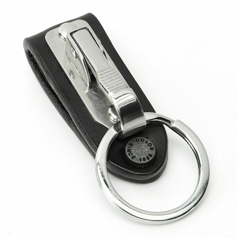 Leather Detachable Belt Buckle Clip Chain Keychain Key Ring Holder Stainless US.