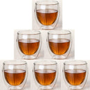 6Pcs/Set Double Wall Heat Resistant Cup Clear Handmade Tea Drink Healthy Dr