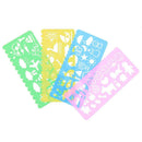 4pcs Korean Candy Color DIY Drawing Template Ruler Graphic Sketch Board