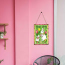 Happy Easter Rabbit Wood Hanging Plaque Ornament Home Wall Festival Pendant