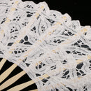 2 Pieces Rustic Flower Han Fans Bride Photography Hand Held Props White