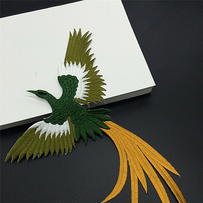 1 set Phoenix Bird Iron on Embroidery lace Cloth Paste Fabric Applique Patch Gw