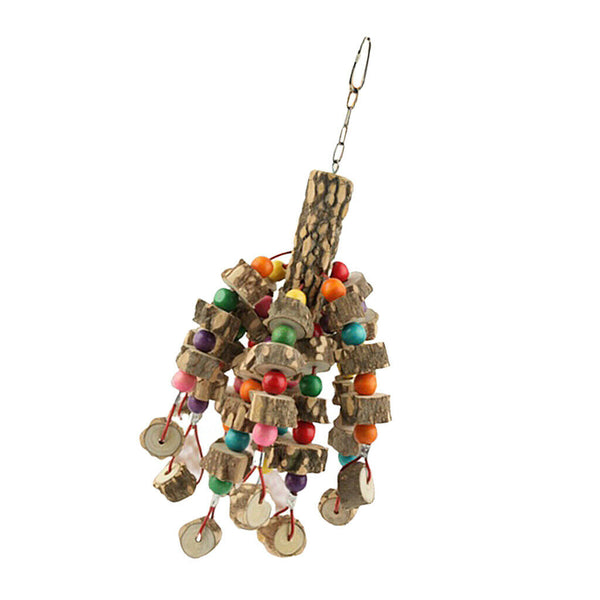 Wooden Birds Swing Perch Hanging Chew Toys Parrot