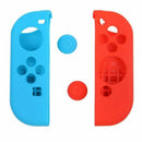 For Joy-Con Gel Guards with Thumb Grips Caps for Nintendo Switch (Blue+Red)