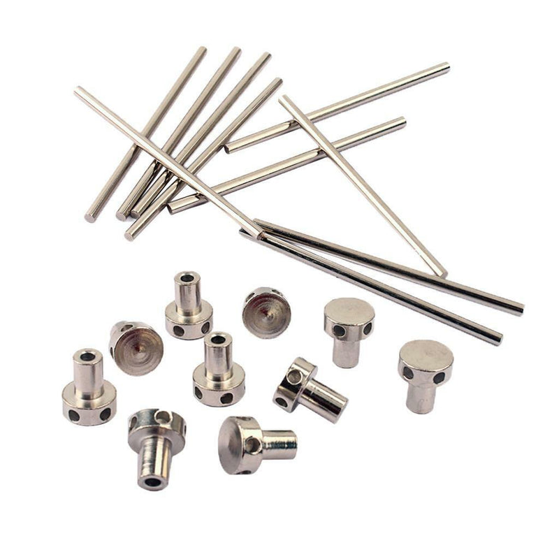10 Sets Guitar Spoke Wheel Truss Rod Nut Hat Shape with Steel Bar for Guitar