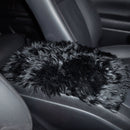 12x8" Black Car Sheepskin Center Console Armrest Box Cover Mat Pad Wool Cushion